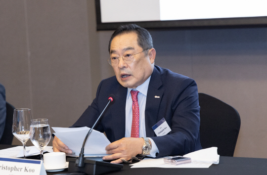 구자열 한국무역협회 회장이 29일 서울 강남구 삼성동 그랜드 인터컨티넨탈 서울 파르나스에서 열린 무역업계 간담회에서 발언하고 있다. 한국무역협회 제공